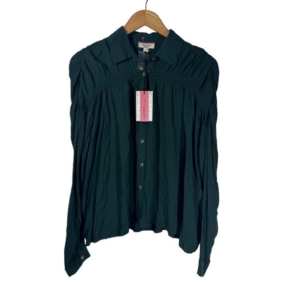 Andree By Unit Shirt Women NWT S Green Long Sleeve Hunger G Style #11166 Career - Picture 1 of 7